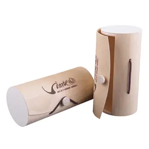 Custom LOGO Luxury Cylindrical Birch Wood Veneer Box Wooden Gift Packaging Boxes For Jewelri/Watch/gift Pack