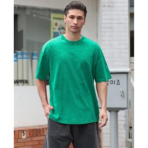 T-shirts en coton pour hommes, coupe ample, manches courtes, décontractés, couleur unie, basiques, respirants, en tissu jersey - Product Image 4