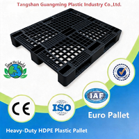 Palette en plastique HDPE hygiénique, durable, empilable, antidérapante, lavable, pour l'industrie alimentaire USDA, stockage à froid, vente en gros, export