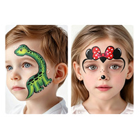 Planche d'entraînement transparente noire pour la peinture sur visage, réutilisable et lavable, avec surface givrée