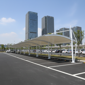 New Design PVDF Pull Rod Carport Garage Shed <b>Canopy</b> <b>Tent</b> Steel Structure Tensile Membrane Roof Fire Resistant Eco Friendly Pull - Product Image 4
