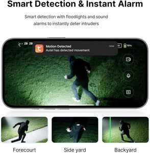 Cámaras de Seguridad Solares Inalámbricas para Exteriores con APP Tuya Smart, Cámaras con IA de 3MPx para Sistema de Seguridad Doméstica (Kit de 2 Cámaras) - Product Image 2