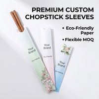 Bâtonnets de bambou écologiques imprimés sur mesure, avec étuis en carton de type carte, motif floral à l'encre chinoise, jetables