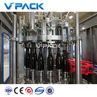 Machine de remplissage automatique de bouteilles de Champagne en verre, machine de remplissage de liqueur étincelante/machine de liage de fil d'acier de bouchon de liège
