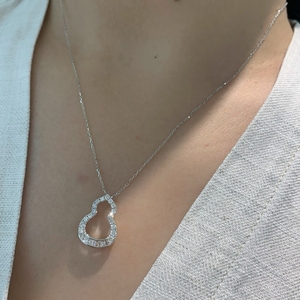 อาซูโอ เรียล จิวเวลรี่ ทองคำแท้ 18K ประดับเพชรธรรมชาติ สร้อยคอรูปน้ำเต้าสุดน่ารัก ของขวัญวันเกิดสำหรับผู้หญิง รับสั่งทำเครื่องประดับจากโรงงาน - Product Image 5