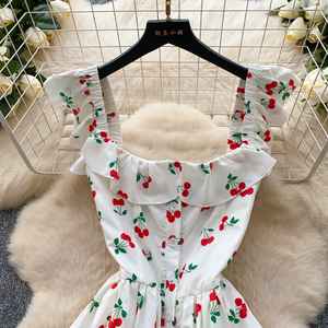 Vestido midi casual ajustado de cuello cuadrado con estampado digital tejido ecológico de corte A para mujer, cintura imperio, ideal para primavera. - Product Image 2