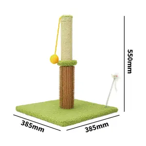 कैट स्क्रैचिंग पोस्ट कैट स्क्रैचर, प्राकृतिक सिसल स्क्रैचिंग पोल और इंटरैक्टिव टॉय माउस के साथ प्रदर्शित