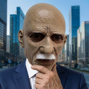 หน้ากากยางลาเท็กซ์เต็มหน้า ชายเฒ่าหัวโล้นเคราขาว คุณภาพสูง เหมือนจริง สำหรับคอสเพลย์ ฮาโลวีน งานปาร์ตี้แฟนซี อุปกรณ์เสริมชุดแต่งกาย - Product Image 6