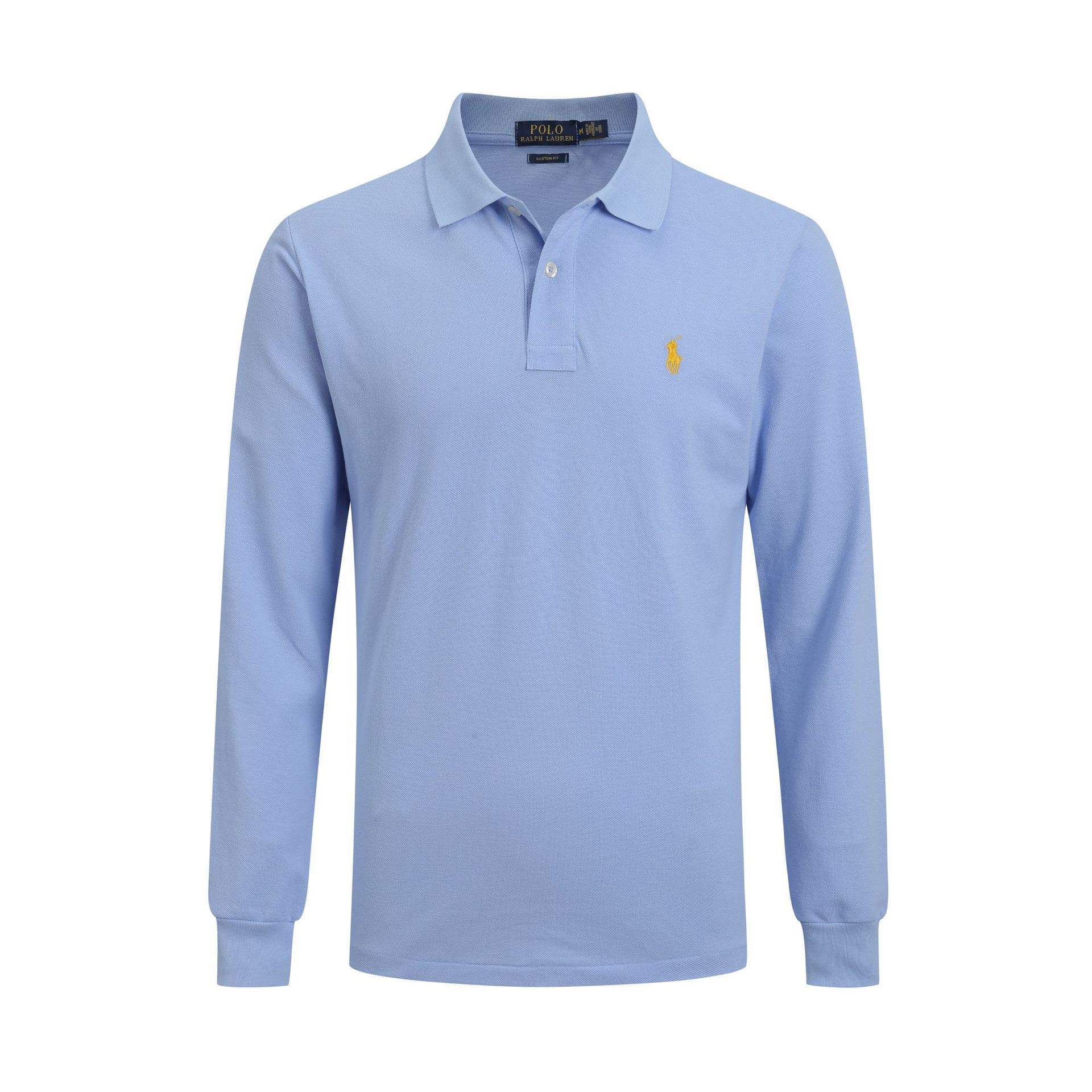 Long-sleeved little horse sky blue