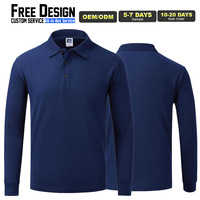 Chemise polo pour homme à manches longues, logo brodé personnalisé de haute qualité, polyester et coton, uniforme de travail pour équipe de golf