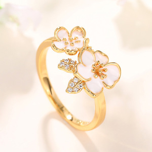Anillo de flor de camelia para mujer, joyería de dedo elegante y dulce a la moda - Product Image 2