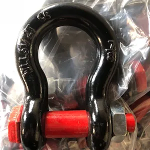 Rigging Drop Forged Galvanized Carbon Steel G2130 Anchor Bow Shackle dengan Pin Baut Pengaman