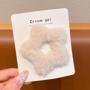 ปิ่นปักผมรูปดาวห้าแฉกสำหรับฤดูใบไม้ร่ว<span class=keywords><strong>ง</strong></span>ฤดูหนาวอุปกรณ์แต่งผมสุดน่ารักขนาด5ซม. สำหรับเด็กผู้หญิ<span class=keywords><strong>ง</strong></span>ขน<span class=keywords><strong>ฟู</strong></span>สีกาแฟหวานอะซิเตท - Product Image 4