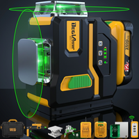 Kit de niveau laser industriel professionnel DEGLASERS 12 lignes, batterie lithium 12V, lumière verte 520nm super lumineuse 50mW, à pendule