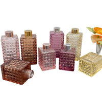 Flacon diffuseur d'huiles essentielles en verre carré brillant et coloré de luxe, 100 ml, 250 ml, avec bouchon à vis, pour parfum d'intérieur