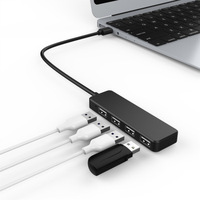 Hub USB 3.2 Gen 2 4 en 1, 2 Puertos USB-A, 2 Puertos USB-C, Aleación de Aluminio, Velocidad de Transferencia de Datos de 10 Gbps, Gris Plateado, Garantía de 12 Meses, Caja