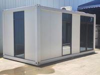 Maison modulaire préfabriquée, bâtiment mobile à murs en verre, atelier