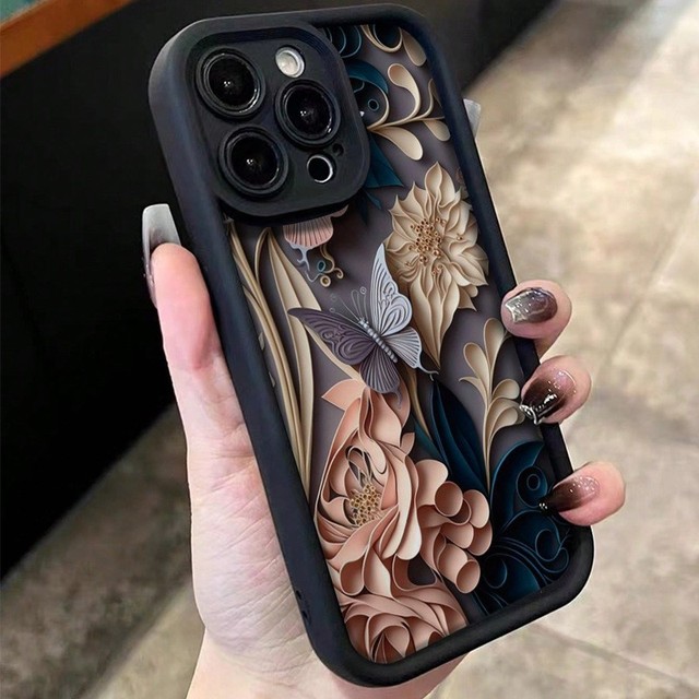 Flower Butterfly Graphic Phone case for iPhone 17 16 15 14 13 12 11 X XR Xs SE2 SE 8 7 Plus Pro Max Mini Silicone Back Cover