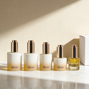 Flacon compte-gouttes personnalisable en verre blanc de 15/30/50/100 ml pour huiles essentielles et sérums de soin <span class=keywords><strong>visage</strong></span>, avec <span class=keywords><strong>bouton</strong></span>-poussoir pour crèmes - Product Image 1