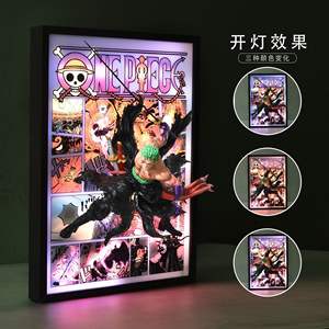 44*32CM Zoro stereografico 3D incorniciato Anime figura miglior regalo per ornamento figura - Product Image 3