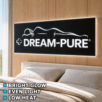 Papan Tanda LED Kustom untuk Bisnis, Kotak Lampu Dinding dengan Cahaya di Tepi untuk Papan Nama Toko dan Pintu Masuk Kantor, Pemasok Signage