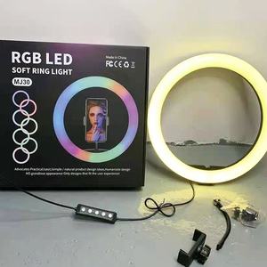 30cm 12 Inch RGB <span class=keywords><strong>LED</strong></span> Ring Light Kit Luces Para Vivo <span class=keywords><strong>pour</strong></span> Vlogging Video <span class=keywords><strong>Selfie</strong></span> <span class=keywords><strong>Selfie</strong></span> Ring <span class=keywords><strong>LED</strong></span> avec trépied Stand Phone Holder - Product Image 1