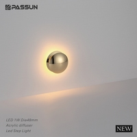 Lumière d'escalier encastrée murale LED ronde mini en aluminium de style moderne 1W pour intérieur et coin