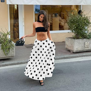 กระโปรงทรงเอลายจุดสไตล์ฝรั่งเศสแบบออเดรย์ เฮปเบิร์น เอวต่ำ ทรงหลวม กระโปรงยาวปานกลางสำหรับฤดูใบไม้ร่วง - Product Image 5