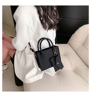 Tas tangan wanita, dompet tas Tote wanita kapasitas besar persegi, tempat kartu Mini untuk perempuan