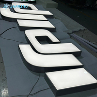 Signalétique lumineuse personnalisée sans cadre pour extérieur, logo et image de marque pour vitrine, signalétique modulaire étanche