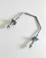 Bande de fixation en acier au carbone Q235 à deux boulons, haute résistance à la traction, pour montage sur poteau d'énergie, conception personnalisée disponible, modèle