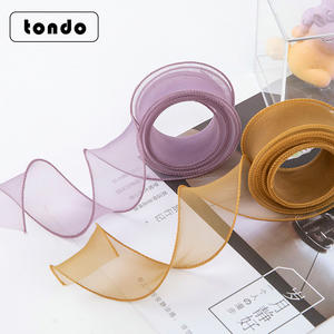 40 Mm 10Yard Nieuwe Roze Witte Organza Lint <span class=keywords><strong>Christmas</strong></span> Gift Wrap Handwerk Bloemen Strik Bruiloft Verjaardag Decoraties - Product Image 4