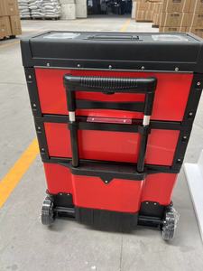 Caja de Herramientas con Asa Retráctil |   Maleta con Ruedas de Plástico Portátil de 3 Niveles |   Varilla Combinada Desmontable, Kit de Almacenamiento de Herramientas Manuales Portátil - Product Image 2