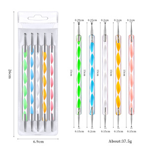 Stylo de pose de strass double tête en acrylique transparent, lot de 5, pour nail art, outil de manucure professionnel et DIY, vente en gros usine - Product Image 4
