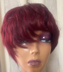 99j #6 Inch Ấn Độ Remy Tóc Tóc Giả Ngắn Cho <span class=keywords><strong>Pixie</strong></span> Cắt Với <span class=keywords><strong>Side</strong></span> Phần Curl Máy Làm Mặc Và Đi Con Người Tóc Giả Cho Phụ Nữ Da Đen - Product Image 2
