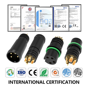 ขั้วต่อแบบวงกลม M8 A Code ชุบทองคุณภาพสูง แบบตัวผู้ตัวเมีย 4 ขา ชนิดบัดกรี กันน้ำ IP67 แกนยาง - Product Image 2