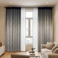 Cortinas de Cachemira Sintética con Estampado de Rosas Estilo Americano Romántico, Cortinas Gruesas de Lujo con Diseño Floral para Dormitorio y Sala de Estar