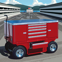 Boîte à outils de course portable personnalisée, plan de travail, chariots de pit, espaces de travail extérieurs roulants, vente 2025, boîte de pit personnalisée