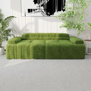 2025 आरामदायक मखमली कुशन सोफा रिक्लिबल्स ठोस लकड़ी फ्रेम सोफा बिस्तर - Product Image 5