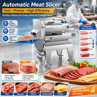 Nouvelle machine automatique de découpe de viande avec épaisseur réglable pour le traitement du jambon, du bacon, de la viande fumée et des saucisses, certifiée CE ISO