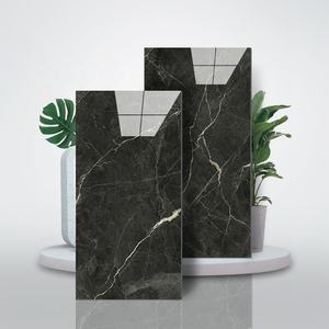 Carreaux de céramique italiens Carrelage de porcelaine murale noir brillant Panneau de télévision Dalle design Salle de bain extérieure Utilisation Carrelage de marbre italien - Product Image 2