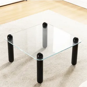 MD heart furniture| Nordic Black coffee table square coffee table simple modern living room home office center table