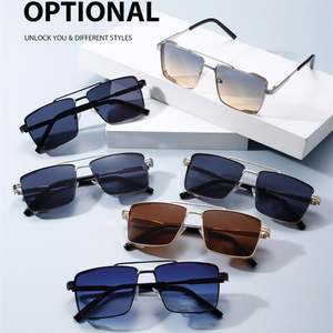 Gafas de Sol de Aviador Cuadradas de Aleación para Hombre, Estilo Clásico de Moda 2025, con Logotipo Personalizado, Protección UV400, Lentes Degradadas, Metálicas - Product Image 4