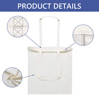 Sac de courses en toile de coton blanc pur, grande capacité, réutilisable, écologique, avec logo personnalisé imprimé en gros