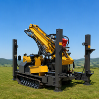 Machine de forage de puits d'eau portable, diesel, profondeur maximale 200 m, équipement hydraulique avec pompe à boue, plateforme de forage