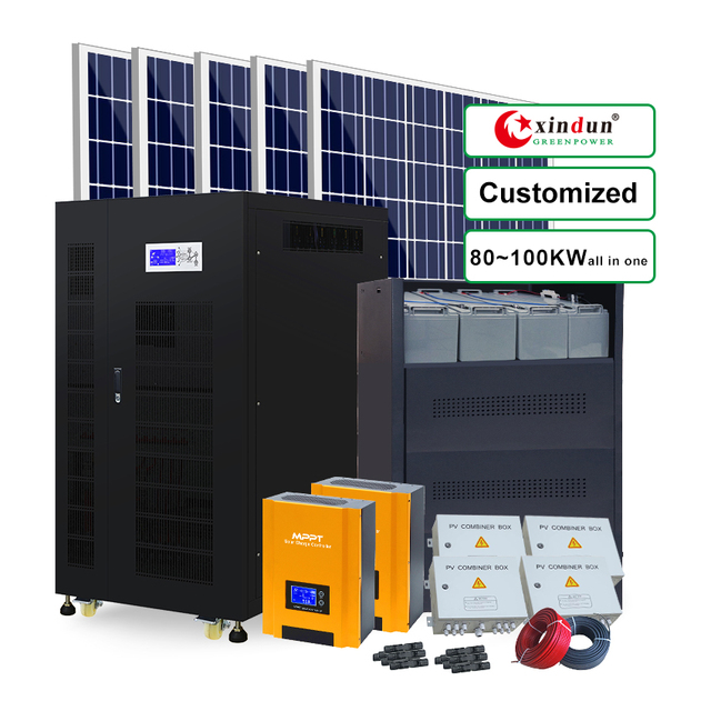 100 Kw 80kva 100kva Solar Power System Kit 30kw 80kw 100kw 70kw Off Grid Hybrid Solar Panel Power Energy System Price for Home