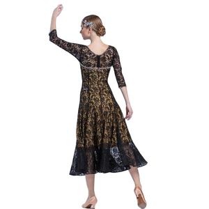 M-1708 למבוגרים בפועל מחול מודרני שמלת תחרה פרח ידידות ריקוד שמלת לאומי תרגול ריקודים סלוניים שמלת למכירה - Product Image 5