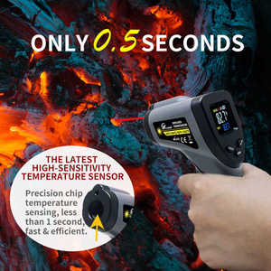 Industriële Digitale Pyrometer Contactloze Infrarood Thermometer Pistool Laser Batterij-Aangedreven Temperatuurmeter Aanpasbaar Oem Voor - Product Image 4