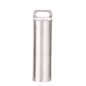 Al aire libre edc titanio medicina píldora caja de plata impermeable T4C drogas organizador pastillero - Product Image 3
