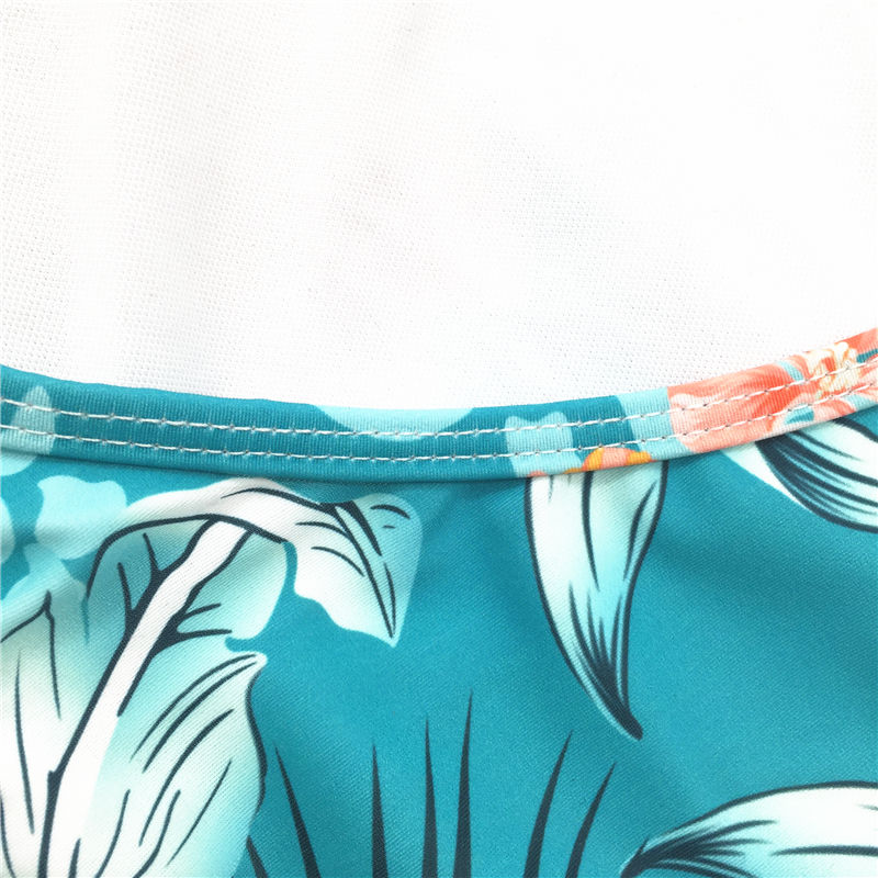 2021 Sexy plant printed one-piece swimsuit backless swimsuit beach wear hot sale swimwear V-neck